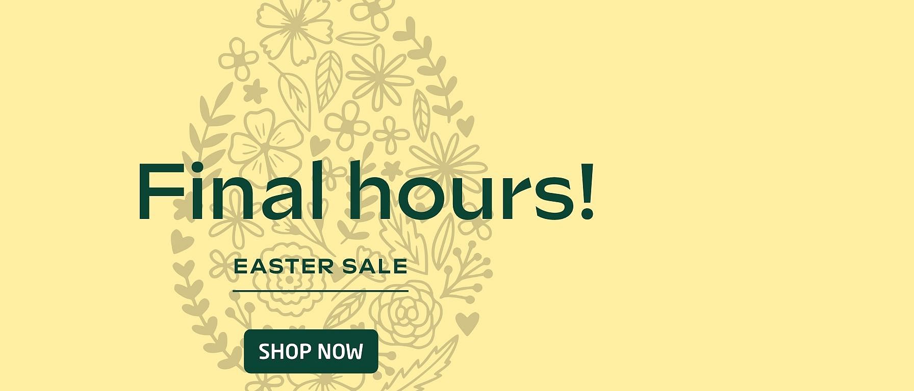 Weleda Easter Sale - Skin Food and other products on a yellow background and a grey drawing of an easter egg.