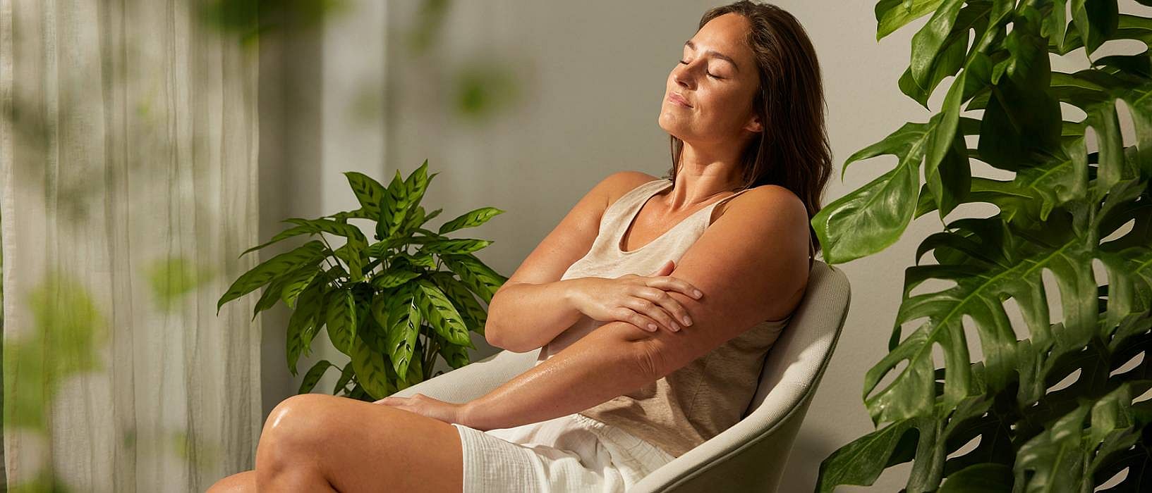 woman relaxing on chair