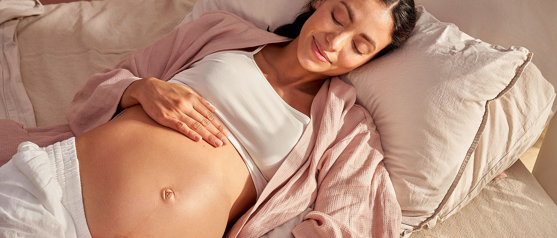 Pregnant woman lying down