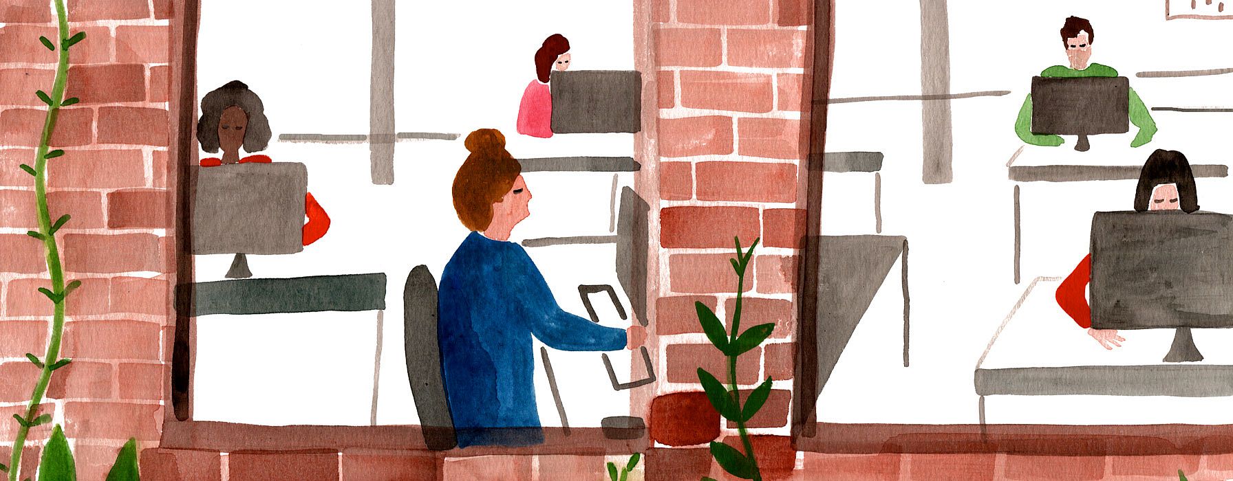 illustrated office rom outside