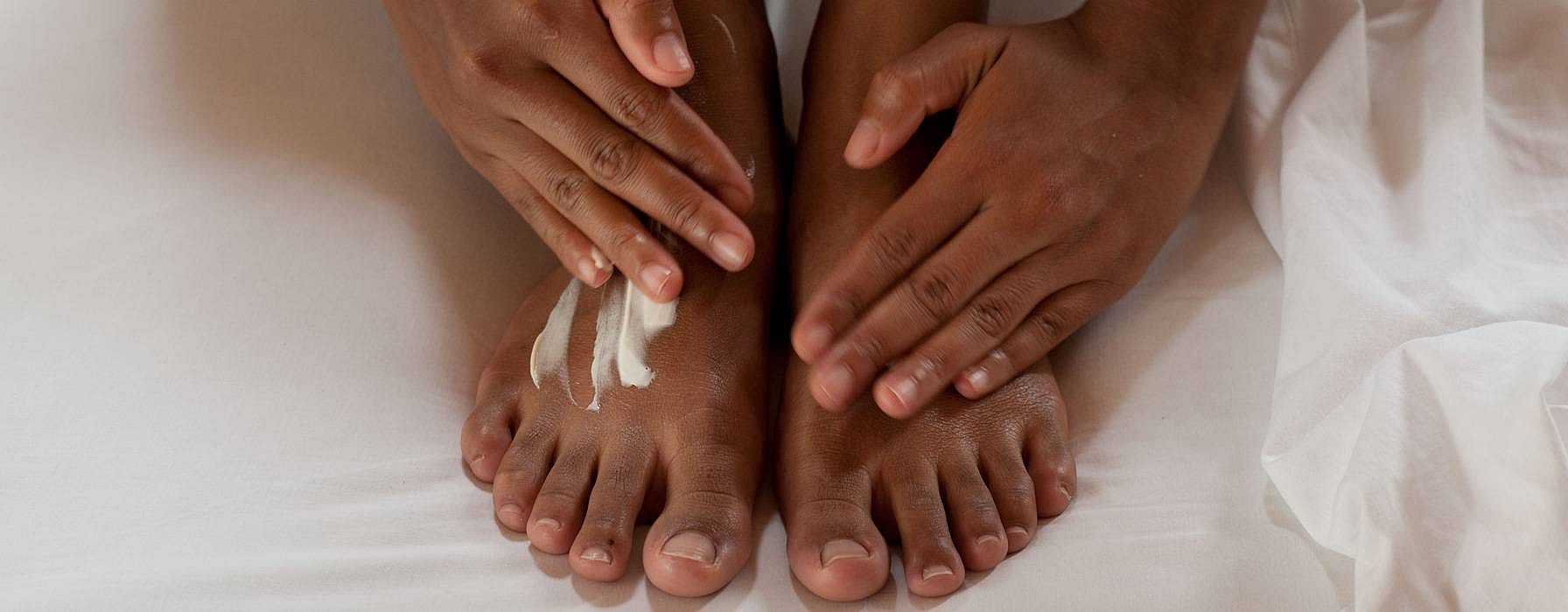 Feet with cream