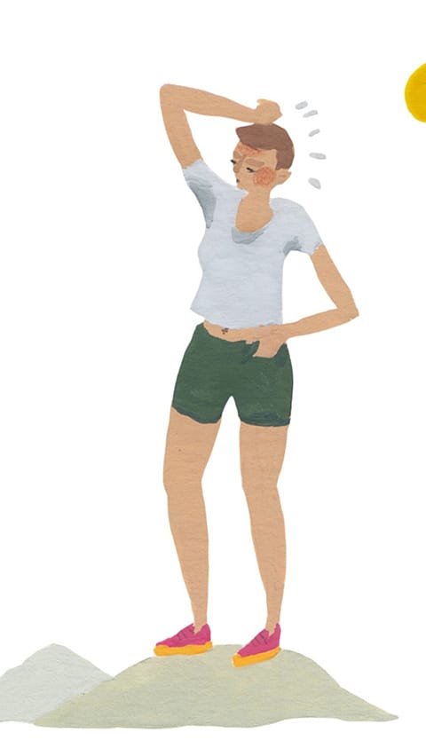 woman sweating