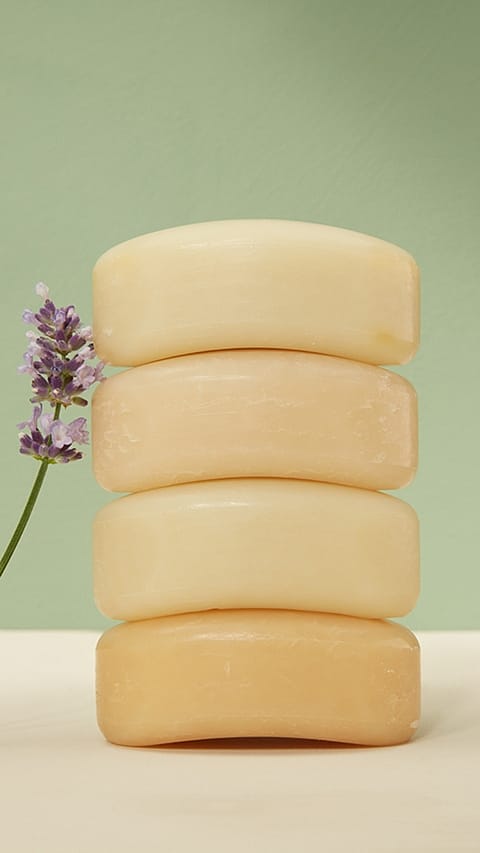 4 soaps layered on top of eachother.
