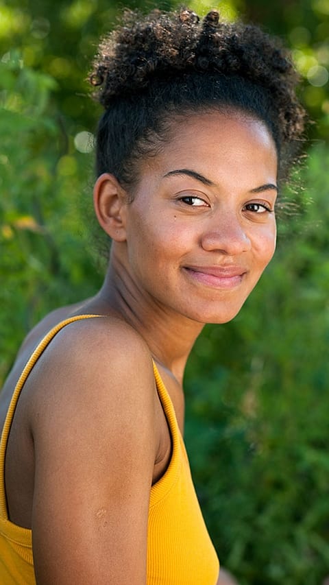 Dark skin teenage girl