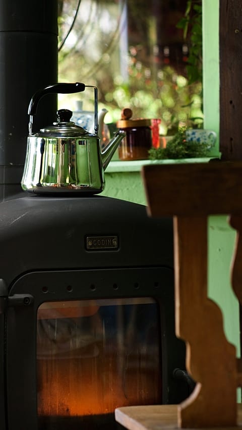 Kettle on fireplace