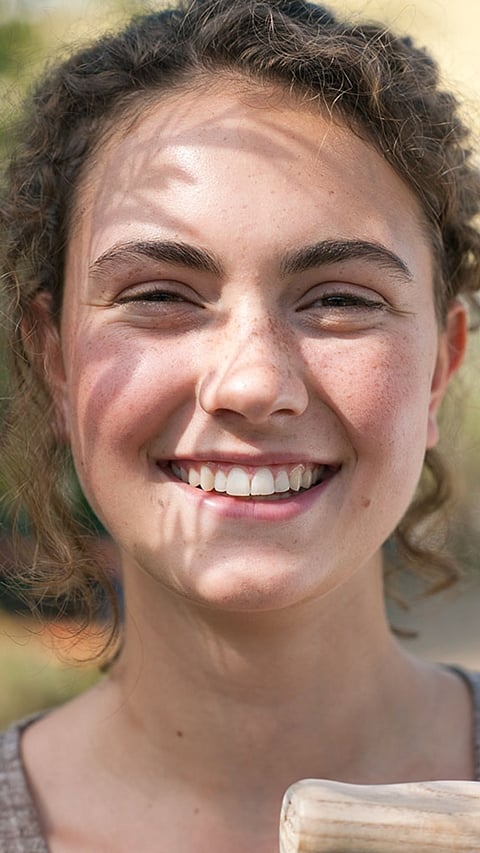 Smiling teenage girl