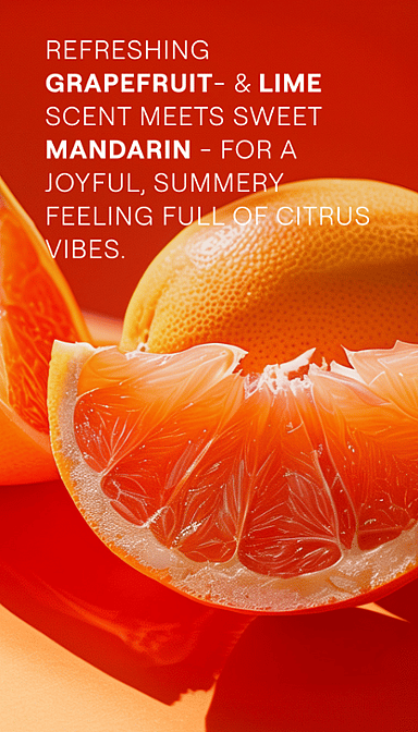 Slices of grapefruit and text