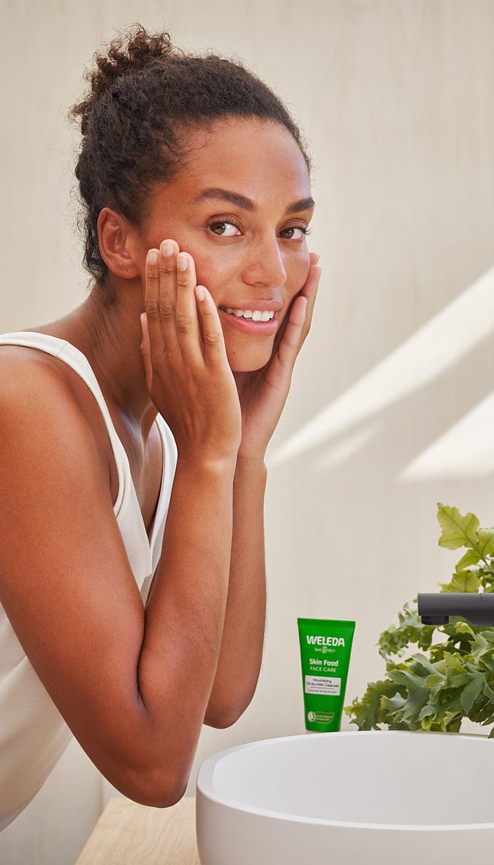 skin food cleansing balm application