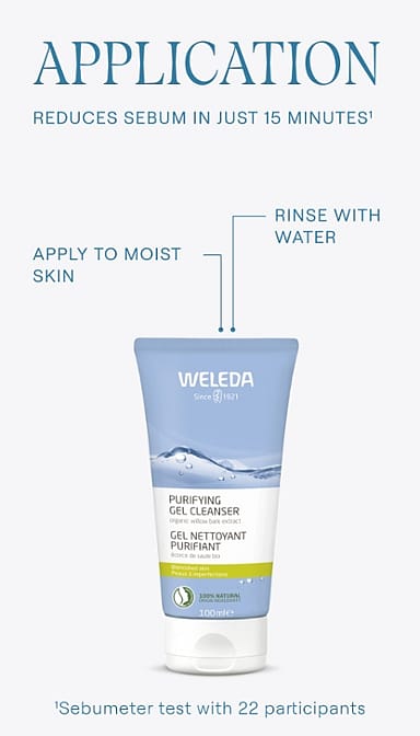 purifying gel cleanser application