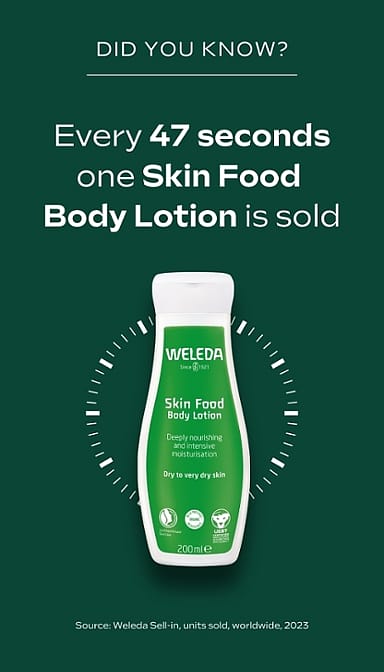 One Skin Food Body Lotion is sold every 47 seconds.