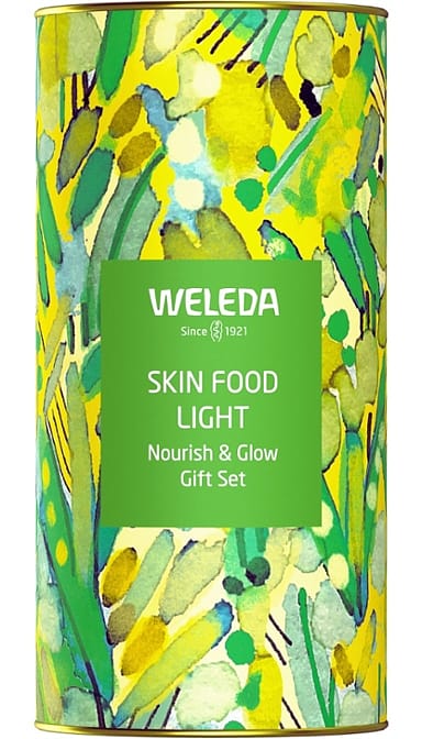 Skin Food light Nourish Glow Gift Set in a colourful floral Box.