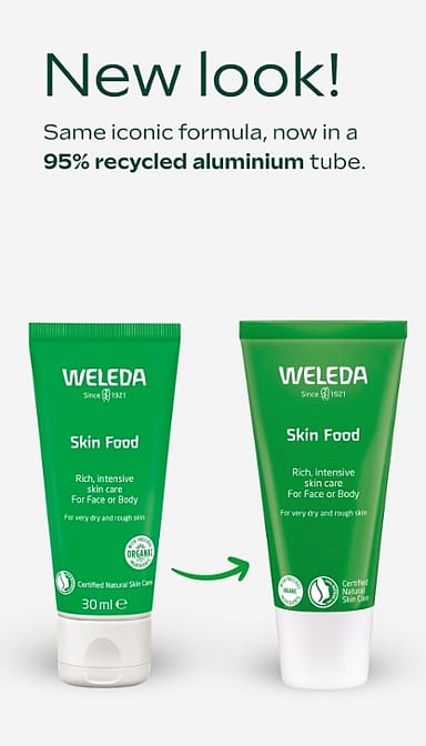 Skin Food Original 30ml is now in a 95% recycled aluminium tube.