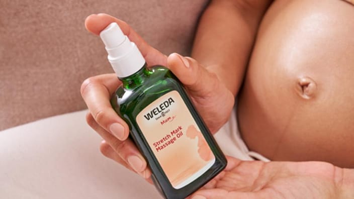 Stretch mark oil application