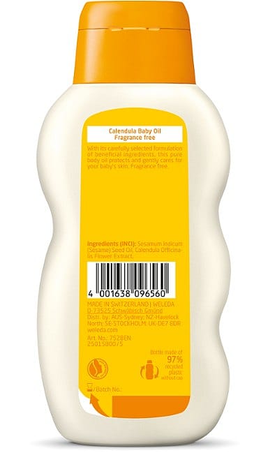 Calendula Baby Oil, Fragrance free
