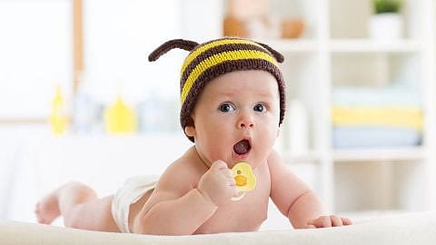 Baby doing tummy time