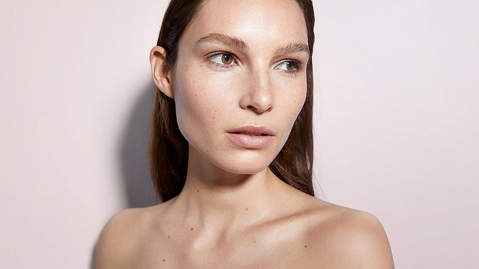 Woman with sensitive skin
