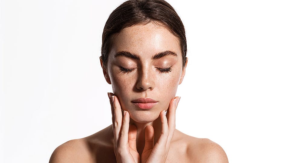 Woman with her eyes closed