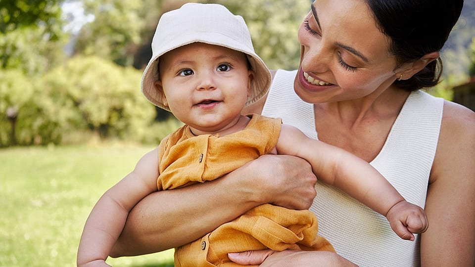 Mother holding baby