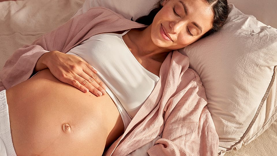 Pregnant woman lying down