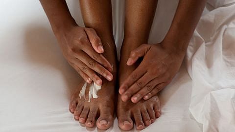 Feet with cream