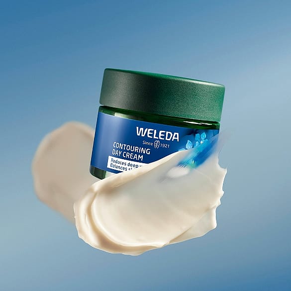 Weleda Contouring Day Cream jar and cream texture
