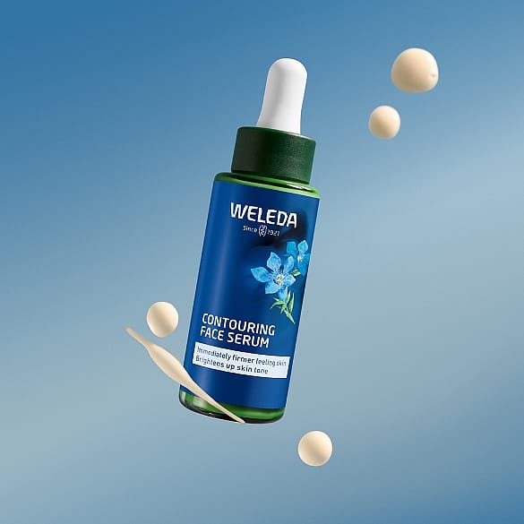 Weleda Contouring Face Serum bottle and texture
