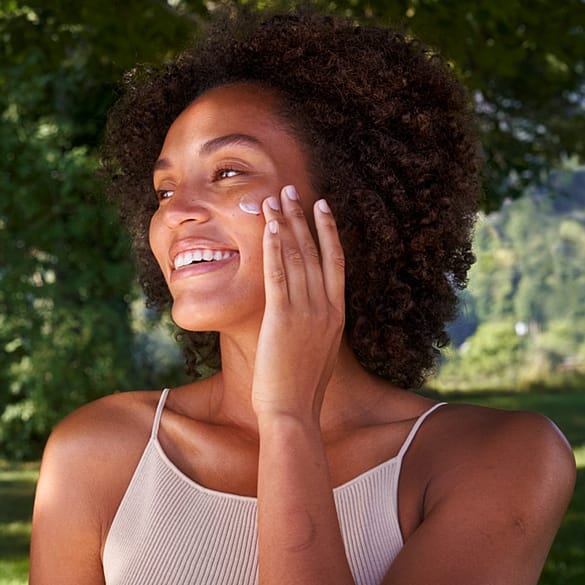 Woman smiling.