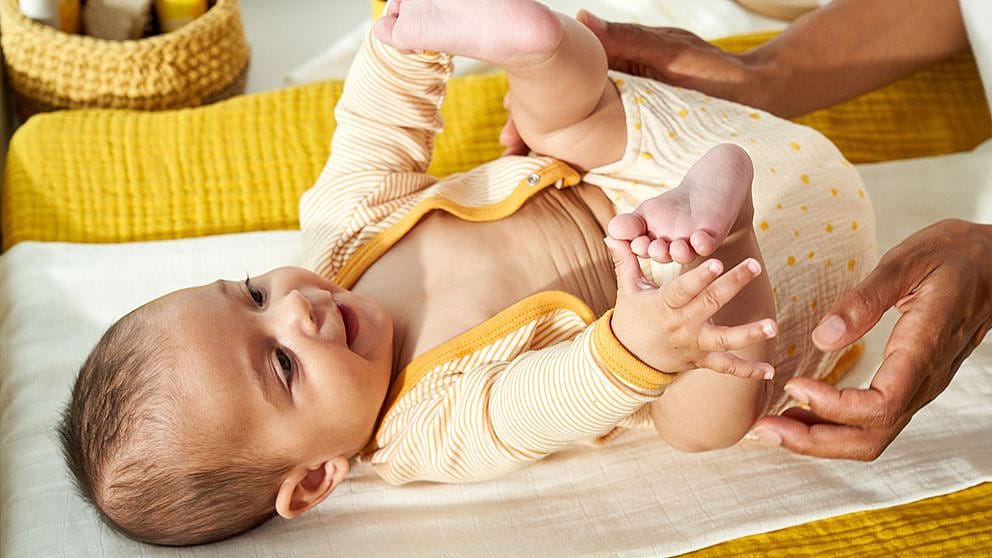 Baby on change table
