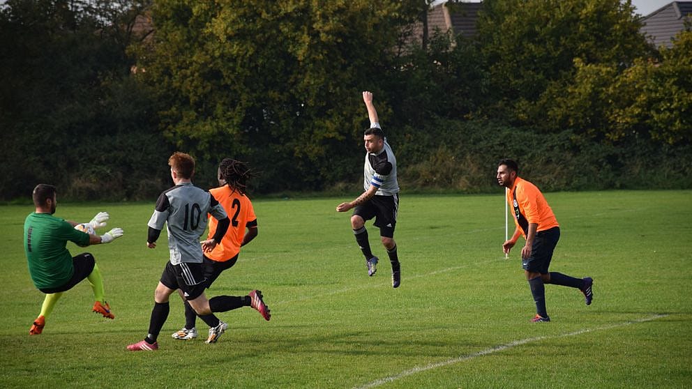 playing football