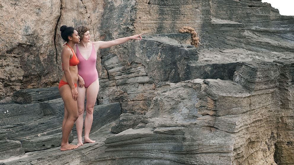 Woman on rocks