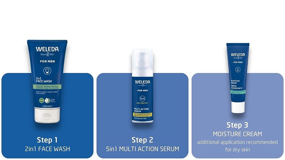 Men's face care routine